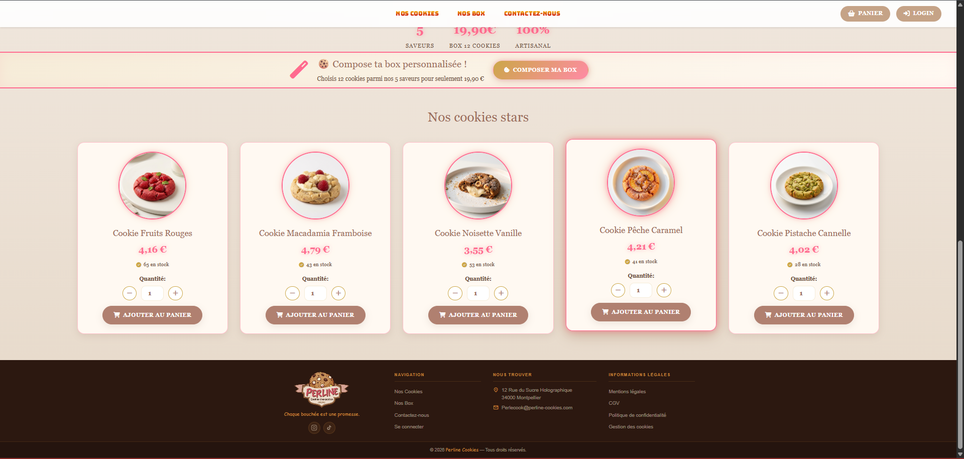 Capture d'écran 3 du projet Perline Cookies